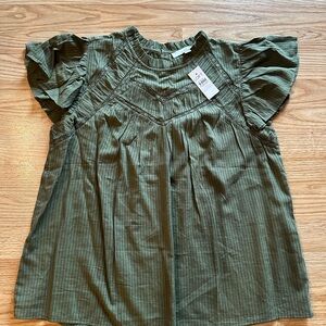 LOFT Olive Textured Top